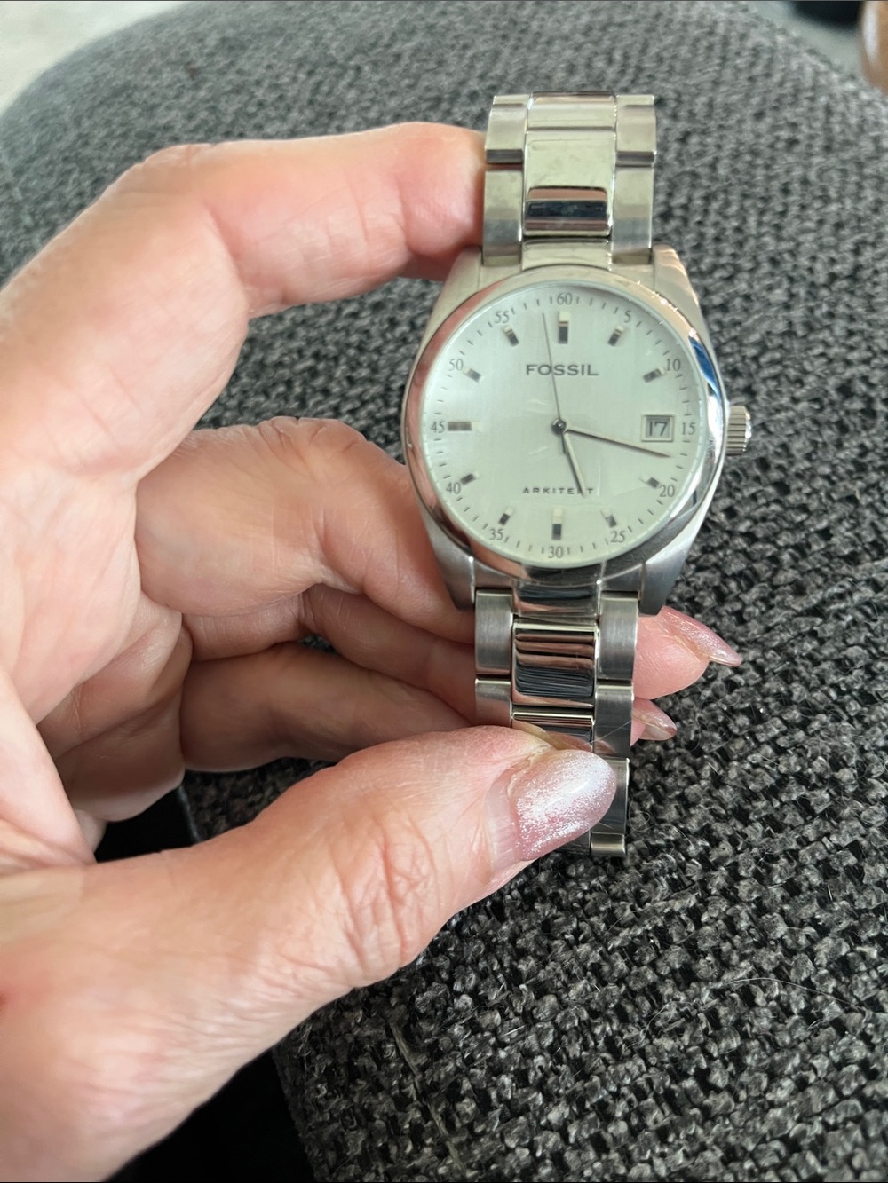 Fossil Silver Stainless Steel Watch with White Dial - Picture 3 of 6